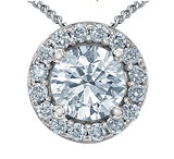 Lab Grown Diamond .63ct tw Halo Necklace