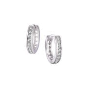 Sterling Silver Zirconia Hoop Earrings