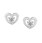 Sterling Silver Heart Stud Earrings
