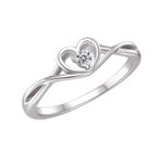 Sterling Silver Heart Zirconia Ring