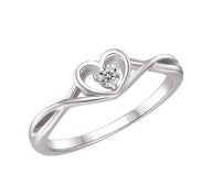 Sterling Silver Heart Zirconia Ring
