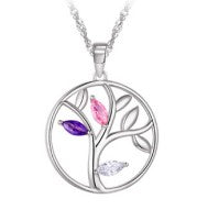 Sterling Silver Tree Zirconia Necklace