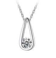 Sterling Silver Crystal Teardrop Necklace
