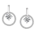 Sterling Silver Crystal Circle Earrings