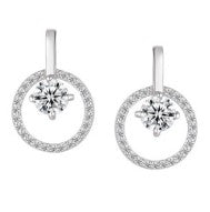 Sterling Silver Crystal Circle Earrings