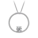 Sterling Silver Crystal Circle Necklace
