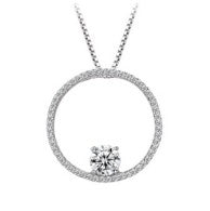 Sterling Silver Crystal Circle Necklace