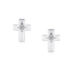 Sterling Silver Cross Stud Earrings