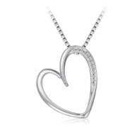Sterling Silver Floating Heart Necklace