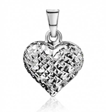 Gold Puffed Heart Pendant