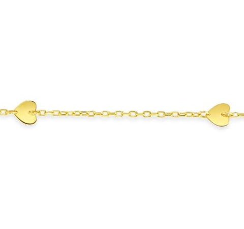 Gold Petite Hearts Bracelet