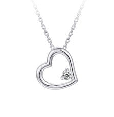 Sterling Silver Heart Zirconia Necklace