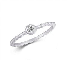 Sterling Silver Zirconia Rope Ring