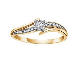 Yellow Gold Diamond Promise Ring