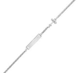 Sterling Silver Baby ID Cross Bracelet