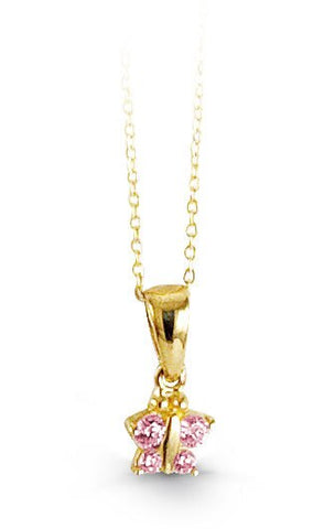Yellow Gold Butterfly Baby Necklace