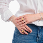 Thomas Sabo Gold-plated ring in organic shape