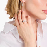 Thomas Sabo Silver ring with white, heart-shaped zirconia