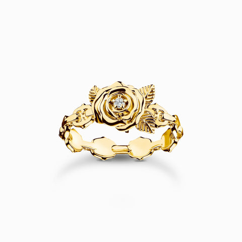 Thomas Sabo Gold-plated ring Roses