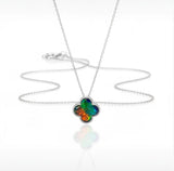 Korite Clover Ammolite Pendant in Sterling Silver