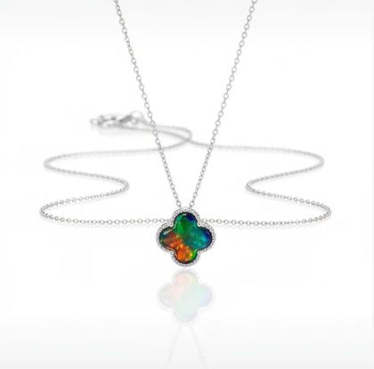 Korite Clover Ammolite Pendant in Sterling Silver