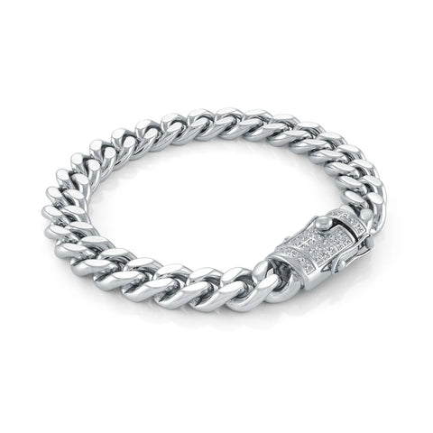 ITALGEM CUBAN CZ 10MM BRACELET