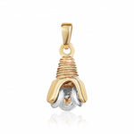Yellow and White Gold Drill Bit Pendant