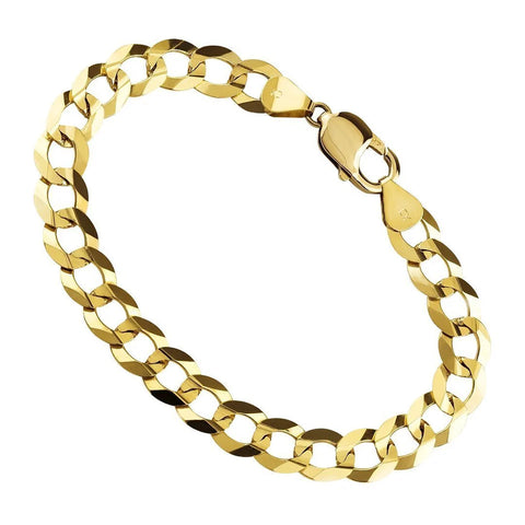 Gold Men's Curb Link Bracelet Italian