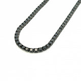 Sterling Silver Black Tennis Chain Necklace - 20"