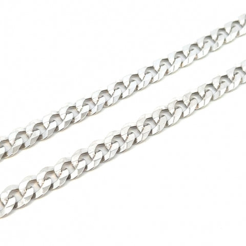 Sterling Silver Flat Curb Chain 6.3mm - 20"