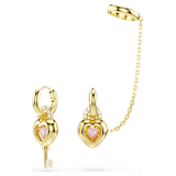 Swarovski Idyllia drop earrings with ear cuff, Heart with key 5737294
