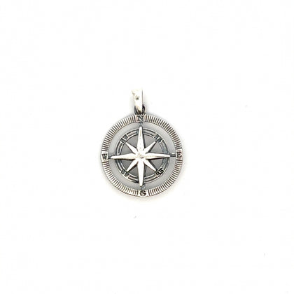 Sterling Silver Compass Pendant