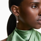 Swarovski Meteora drop earrings White, Rose gold 5689427