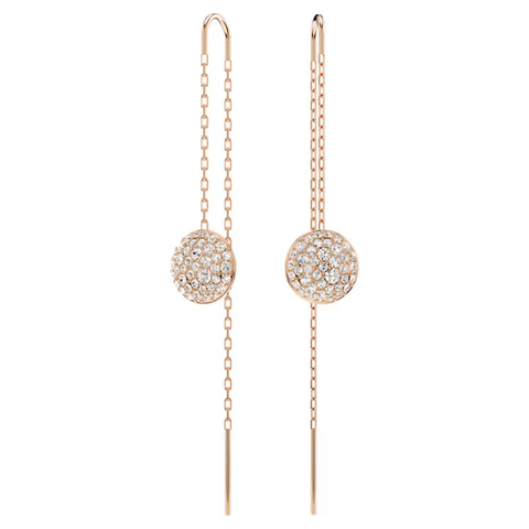 Swarovski Meteora drop earrings White, Rose gold 5689427