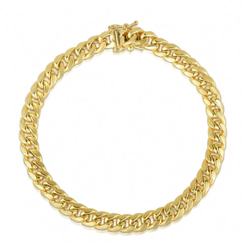 Gold Men's Miami Cuban Link Bracelet Italian