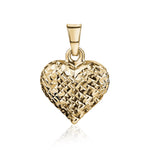 Gold Puffed Heart Pendant