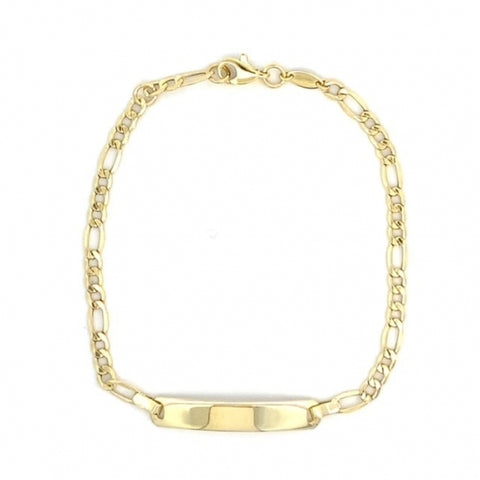 Gold ID Figaro Bracelet