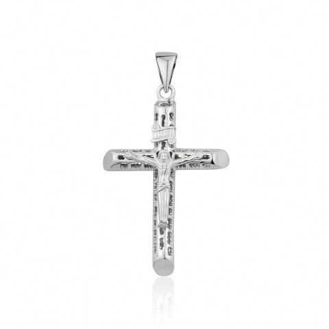 Large Sterling Silver Crucifix Cross Pendant