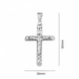 Large Sterling Silver Crucifix Cross Pendant