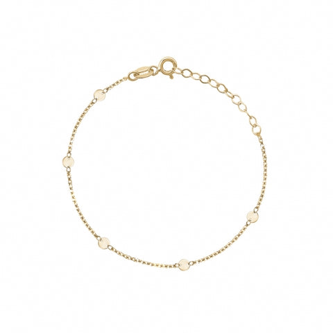Gold with tiny discs Dainty Bracelet