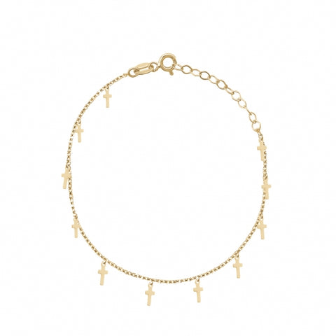 Gold Crosses Anklet