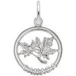 Sterling Canada Maple Leaf Ring Pendant