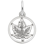 Sterling Maple Leaf Small Ring Pendant
