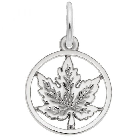 Sterling Maple Leaf Small Ring Pendant