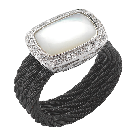 ALOR DIAMOND & MOTHER OF PEARL RING