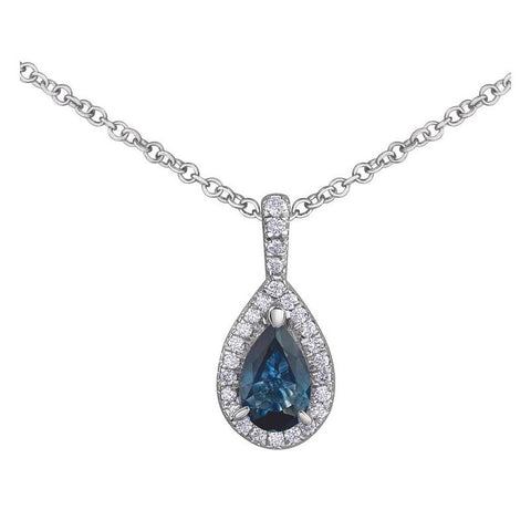 10kt White Gold Sapphire & Diamond Necklace