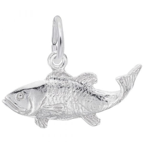 Sterling Silver Bass Fish Charm/Pendant