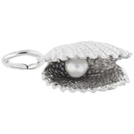 Sterling Silver Oyster Shell with Pearl Charm/Pendant