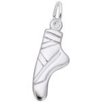 Sterling Silver Flat Ballet Pointe Shoe Charm/Pendant
