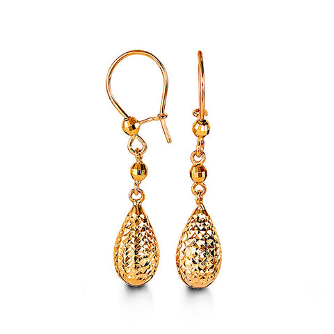 Bella Collection - Yellow Gold Dangle Drop Earrings